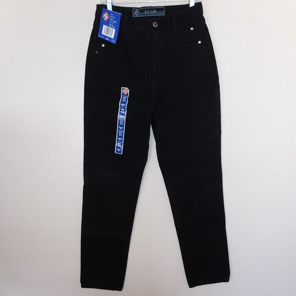 Women's Vintage 90s Posted Jeans Slim Size 11 31x34 Black 932037L NWT New - Picture 1 of 10